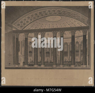 Un'immagine che mostra l'interno della sala dei rappresentanti nel Campidoglio degli Stati Uniti, Washington, D.C. la foto mette in evidenza la grandiosa architettura e il design delle camere legislative del governo degli Stati Uniti. Foto Stock