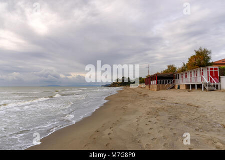 Spiaggia in inverno, Castiglione della Pescaia, Toscana, Italia Foto Stock