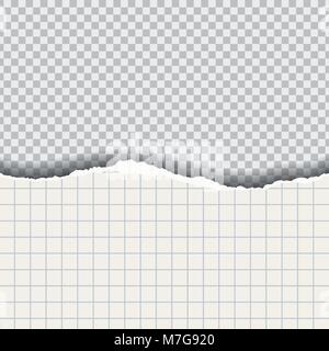 Piazza strappato carta con ombra, isolata su uno sfondo trasparente - vettore Illustrazione Vettoriale