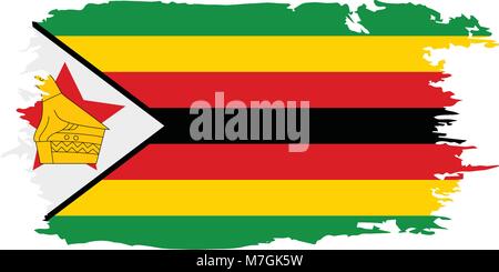 Bandiera dello Zimbabwe, illustrazione vettoriale Illustrazione Vettoriale