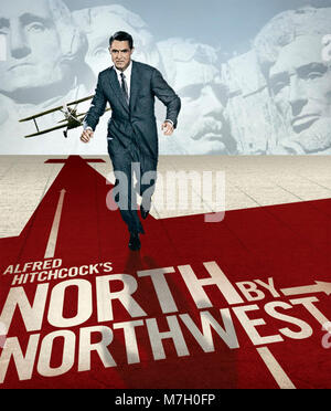 A NORD DA NORTHWEST Poster per 1959 MGM film diretto da Alfred Hitchcock starring Cary Grant Foto Stock