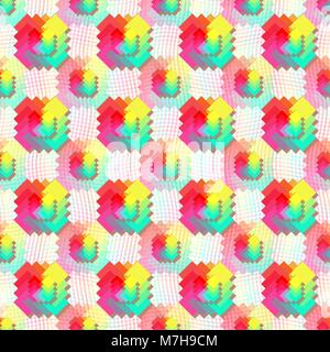 Geometrica modello senza cuciture in colori arcobaleno Illustrazione Vettoriale