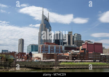 Ciliegia giapponese alberi in fiore in fiore a Nashville il Riverfront Park Foto Stock