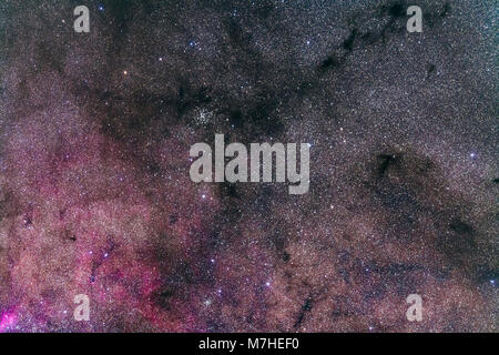Aprire star cluster NGC 6124 e dark nebula in Scorpione. Foto Stock