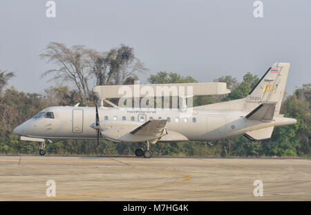 Royal Thai Air Force Saab-340 durante l'esercizio a far fronte Tiger 2016. Foto Stock