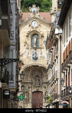 La Iglesia de Santa Maria del XVIII secolo, San Sebastian, donostia, Spagna, Foto Stock