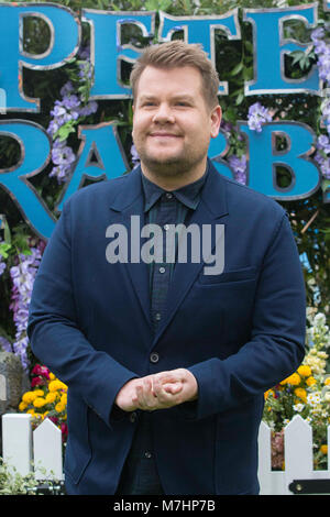 James Corden frequentando il Peter Rabbit UK Premiere di gala tenutosi a Vue West End nel quadrato di Leicester, Londra. Foto Stock