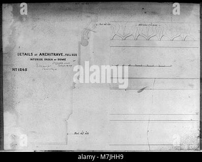 Questa immagine mostra l'architrave dettagliato e l'ordine interno a grandezza naturale di una cupola, illustrando caratteristiche architettoniche utilizzate negli edifici storici, in particolare nelle strutture religiose o monumentali. Foto Stock
