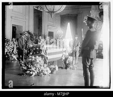 La fotografia raffigura il funerale del presidente Warren G. Harding. Questo evento segnò un momento significativo nella storia americana, dopo la morte improvvisa di Harding mentre era in carica nel 1923. Foto Stock