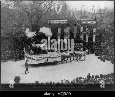 Un galleggiante raffigurante i tagliatori di marmo nella celebrazione inaugurale del centenario di Washington a New York City, che celebra la prima inaugurazione presidenziale americana. Foto Stock