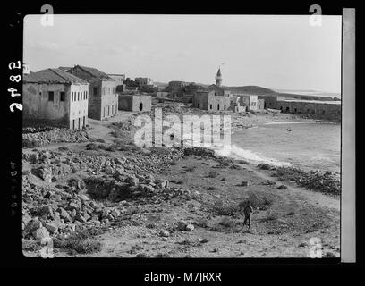 Viste del nord. Cesarea. El-Kaisarieh. Mostra il villaggio e la baia LOC matpc.15361 Foto Stock