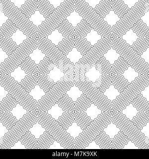 Piastrellate seamless pattern. Moderna ed elegante struttura. Con regolarità geometrica ripetizione di piastrelle con sventolato rombi, diamanti. Vettore sfondo astratto Illustrazione Vettoriale