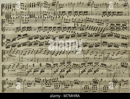 Questo arrangiamento del 1795 di un Andante di Joseph Haydn fu adattato per l'arpa con accompagnamento opzionale di violino, riflettendo la pratica di esecuzione di musica classica del tardo XVIII secolo. Foto Stock