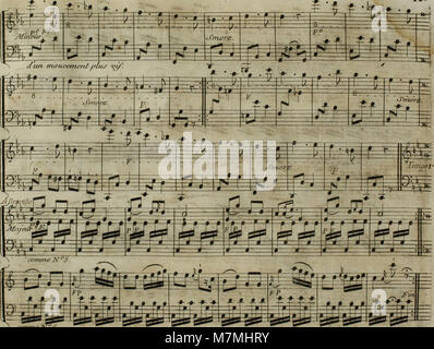 Un adattamento del 1795 del famoso Andante per arpa di Joseph Haydn con accompagnamento opzionale per violino, che mostra armonia classica e strumentazione da camera del XVIII secolo. Foto Stock