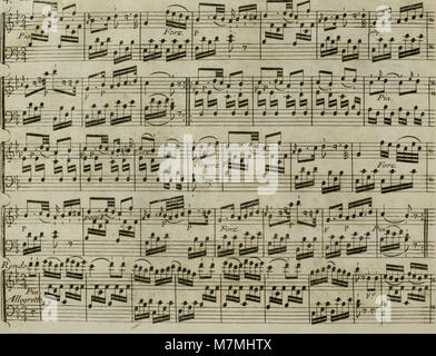 Un'edizione del 1795 del famoso Andante di Haydn arrangiò per arpa e violino opzionale, mettendo in evidenza l'arrangiamento musicale europeo del XVIII secolo e la tradizione esecutiva. Foto Stock