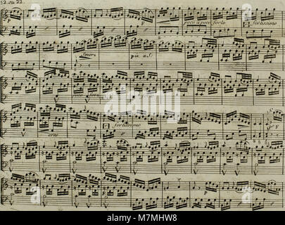 Un arrangiamento del 1795 dell'Andante di Joseph Haydn, composto per arpa con accompagnamento facoltativo di violino. Il pezzo riflette lo stile classico di Haydn e mette in mostra un elegante equilibrio melodico e armonico. Foto Stock