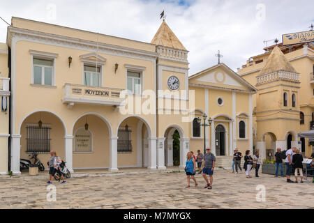 Zante, Grecia - 29 Settembre 2017: Visita turistica Piazza San Marco nella città di Zante. L'isola di Zante, Grecia Foto Stock