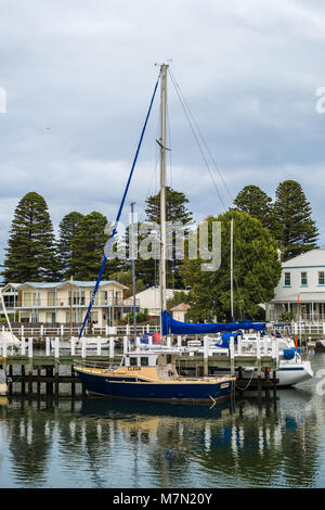 Vaso in posti barca, Port Fairy, Victoria, Australia Foto Stock