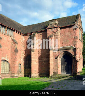 Whitefriars convento carmelitano, Coventry pietra arenaria rossa edificio costruito 1342 Foto Stock