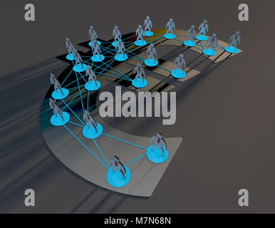 I simboli di valuta e le connessioni di condivisione della ricchezza, Information Technology Finance Foto Stock