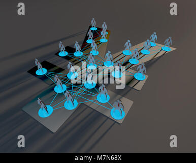 I simboli di valuta e le connessioni di condivisione della ricchezza, Information Technology Finance Foto Stock