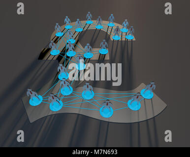 I simboli di valuta e le connessioni di condivisione della ricchezza, Information Technology Finance Foto Stock