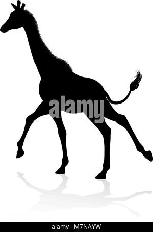 Giraffa Silhouette di animali Illustrazione Vettoriale