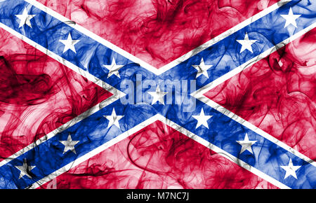 Bandiera confederate, Navy Jack flag di fumo Foto Stock