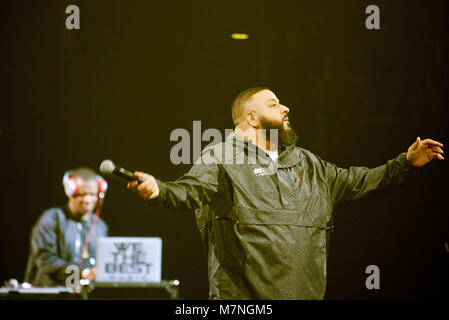 MINNEAPOLIS, MN 10 MARZO: DJ Khaled suona al Target Center il 10 marzo 2018 a Minneapolis, Minnesota. Credito: Tony Nelson/MediaPunch Foto Stock