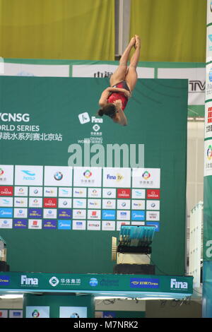 Marzo 10, 2018 - Pechino Pechino, Cina - Pechino, Cina-10th Marzo 2018: Le donne 3m Springboard Semifinale della FINA Diving World Series è tenuto a Pechino, Marzo 10th, 2018. (Credito Immagine: © SIPA Asia via ZUMA filo) Foto Stock