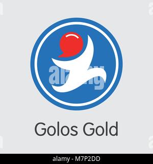 Golos Gold - Moneta Crypto simbolo grafico. Illustrazione Vettoriale