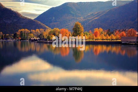 Colori dell'autunno nelle Alpi austriache "imparare da ieri, live per le esigenze di oggi e la speranza per il domani. Foto Stock