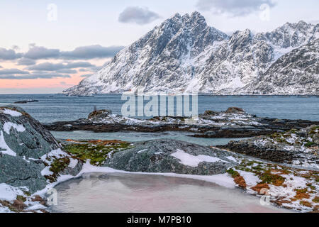 Sund, Ramberg, Leknes, Lofoten; Norvegia; Europa; Foto Stock