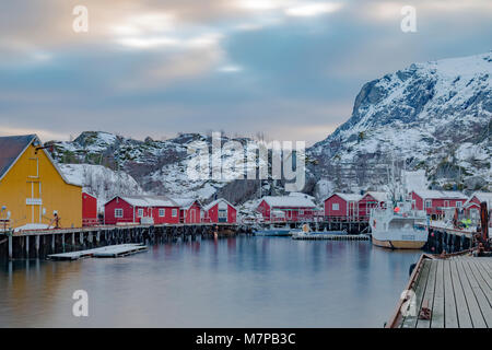 Nusfjord, Flakstad, Leknes, Lofoten; Norvegia; Europa; Foto Stock