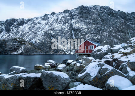 Nusfjord, Flakstad, Leknes, Lofoten; Norvegia; Europa; Foto Stock