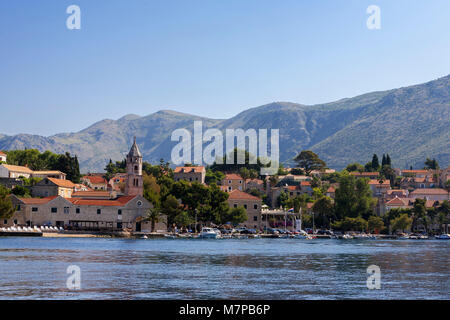 Mattina in Uvala Luka Cavtat (Cavtat porto), Croazia Foto Stock