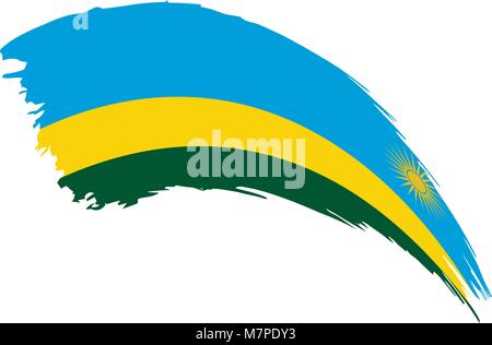 Ruanda bandiera, illustrazione vettoriale Illustrazione Vettoriale