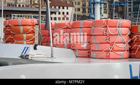 Pila di vita rosso boe Foto Stock