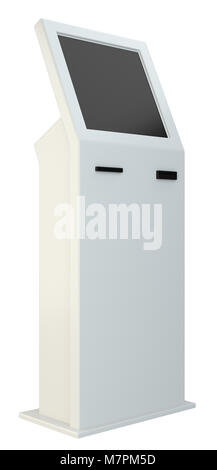 Freestanding chiosco informazioni, terminale, stand. Il rendering 3d. Isolato su sfondo bianco Foto Stock