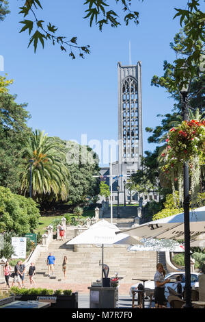 Xix secolo la Cattedrale di Christ Church da Trafalgar Street, Nelson, Regione di Nelson, Nuova Zelanda Foto Stock