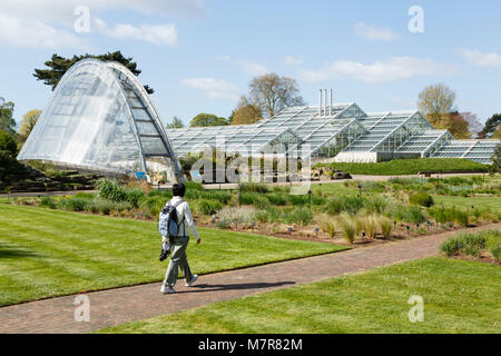 London, Regno Unito - 18 aprile 2014. Davies casa alpina e la Principessa di Galles al Conservatorio botanico di Kew Gardens. I giardini sono state fondate nel 1840. Foto Stock