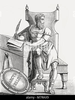 Marco Aurelio, 121 - 180 D.C. imperatore romano Foto Stock