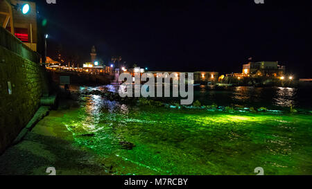 Cesarea baia di notte, Israele, Asia Foto Stock