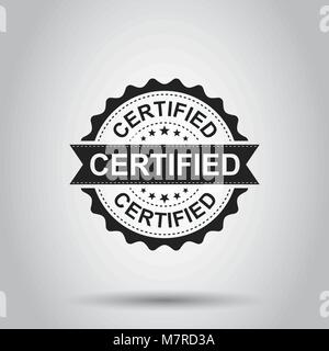 Certified grunge timbro di gomma. Illustrazione Vettoriale su sfondo bianco. Il concetto di Business certified timbro pittogramma. Illustrazione Vettoriale