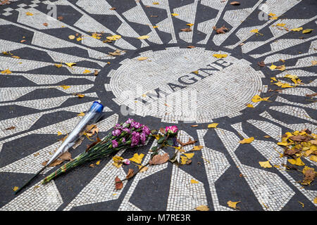 John Lennon Memorial NYC Foto Stock