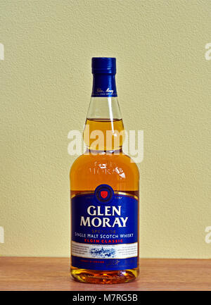 Bottiglia di Glen Moray Speyside single malt Scotch Whisky. Elgin Classic. Foto Stock