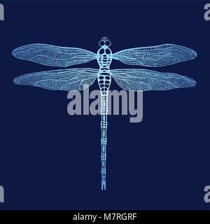 Dragonfly. Libellula del vettore. Disegnato a mano damselfly vettore. Illustrazione Vettoriale