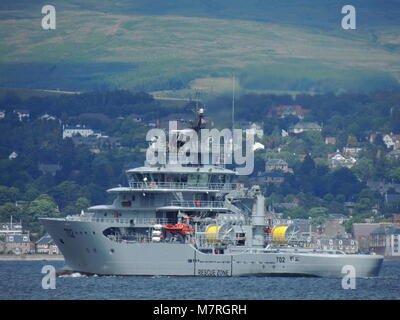 El Moussif (702), un El Moundjid-classe di traino di emergenza nave gestita dalla Marina militare algerino, pre-consegna delle prove sul Firth of Clyde. Foto Stock