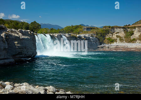 Maruia cade e Maruia River, nei pressi di Murchison, Tasman District, Isola del Sud, Nuova Zelanda Foto Stock