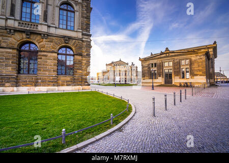 Città vecchia di Dresda barocca, popolare attrazione turistica, Germania Foto Stock